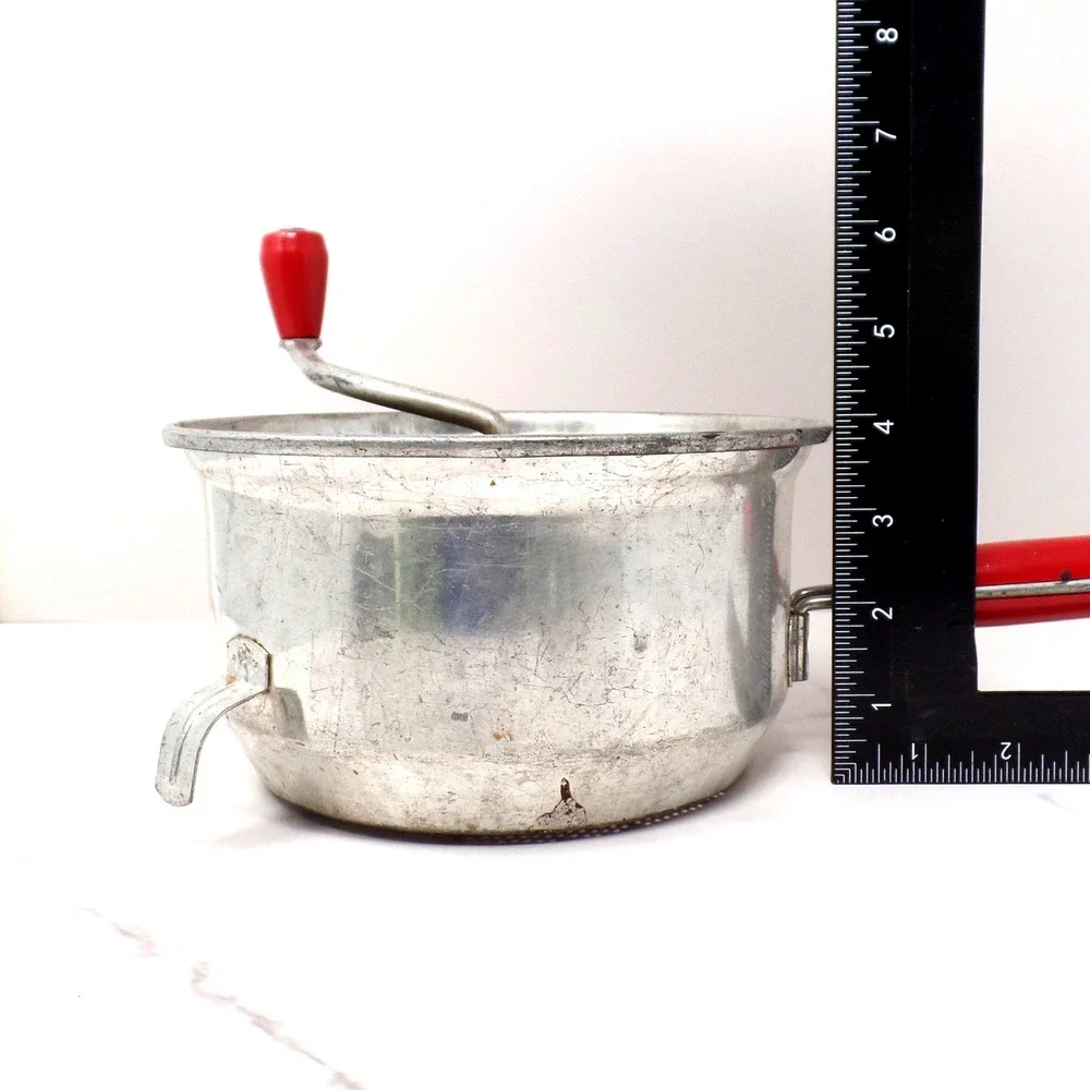 Vintage Foley Food Mill with Red Wood Hand Crank and Knob (1940s)